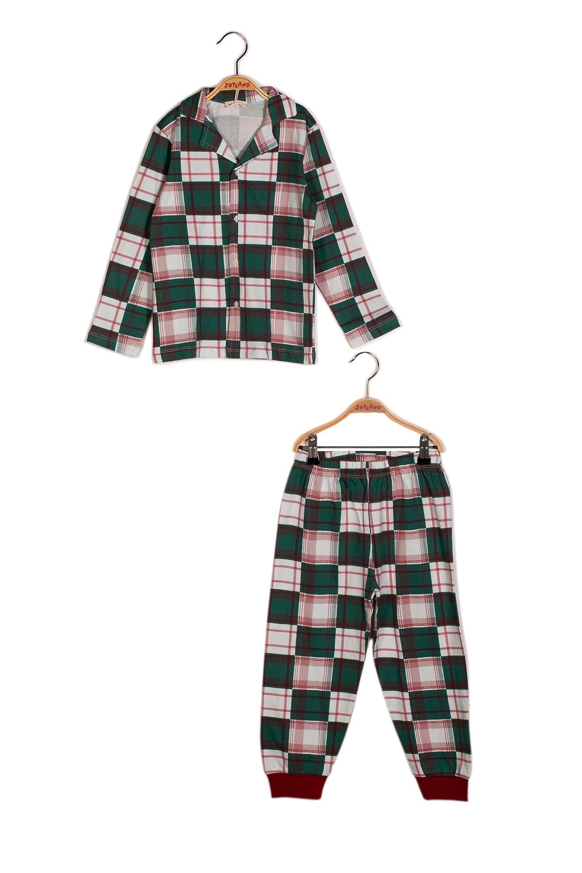 Erkek Çocuk Ekose Desen Pijama Takımı-2