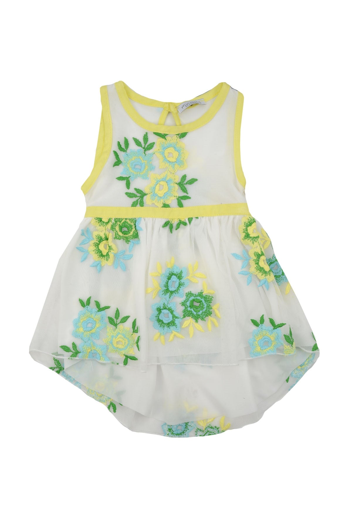 Kız Bebek Sarı Çiçekli Tüllü Elbise (6ay-4yaş)-0