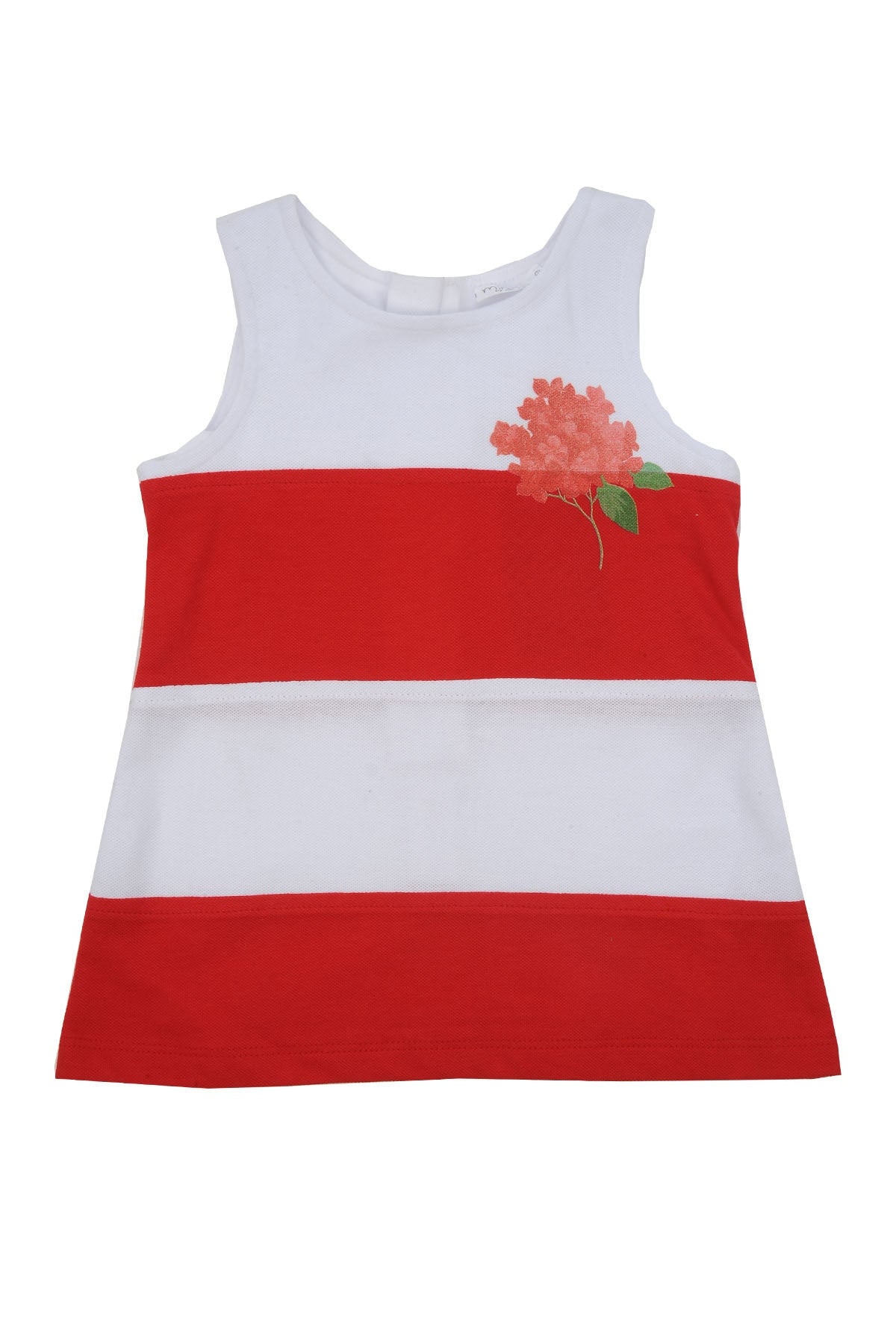 Kız Bebek Kırmızı Çizgili Kolsuz Elbise (6ay-4yaş)-0