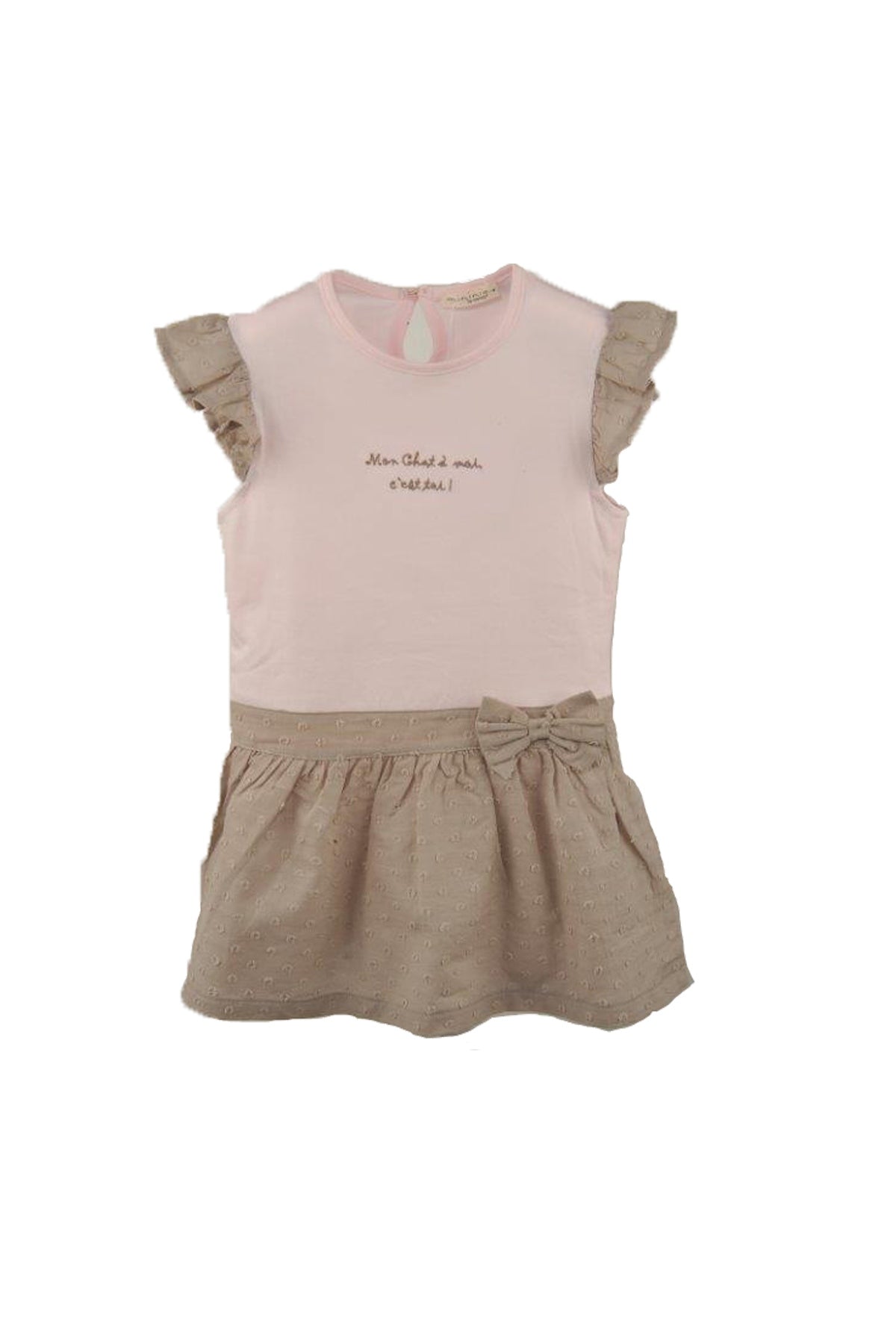 Kız Bebek Pembe Kolları Fırfırlı Fisto Detaylı Elbise (6ay-4yaş)-2