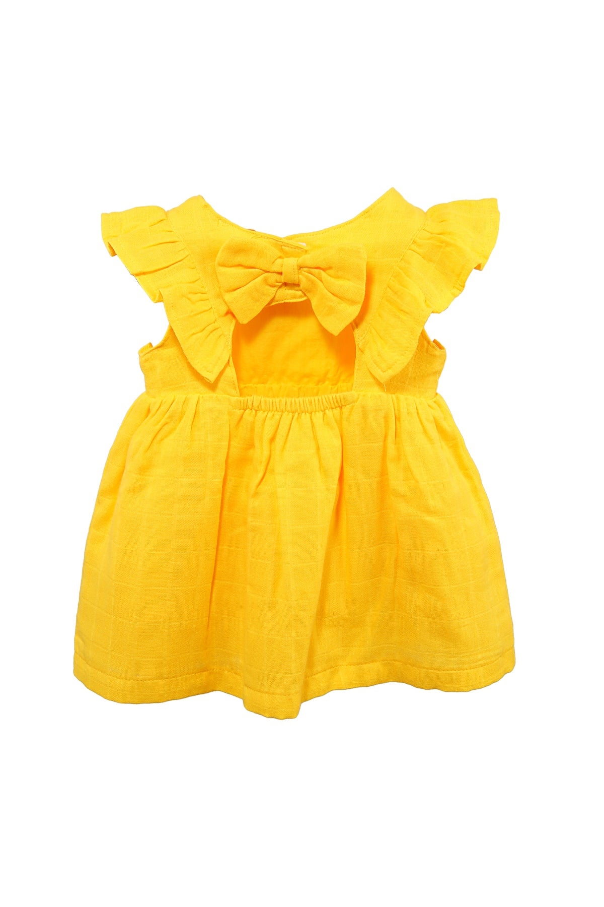 Kız Bebek Keten Kolları Fırfırlı Elbise (6ay-4yaş)-3