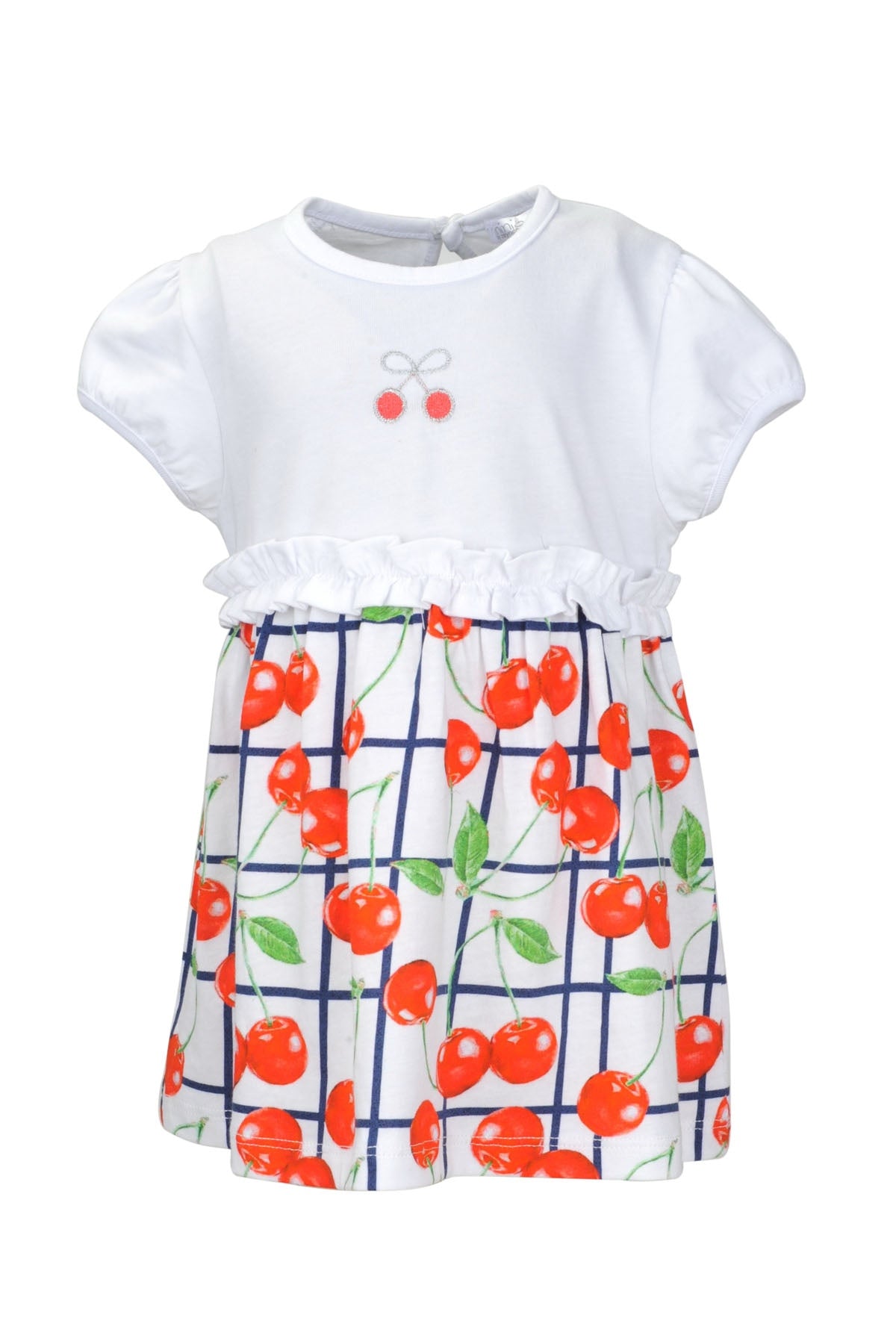 Kız Bebek Beyaz Cherry Desenli Elbise (9ay-4yaş)-1