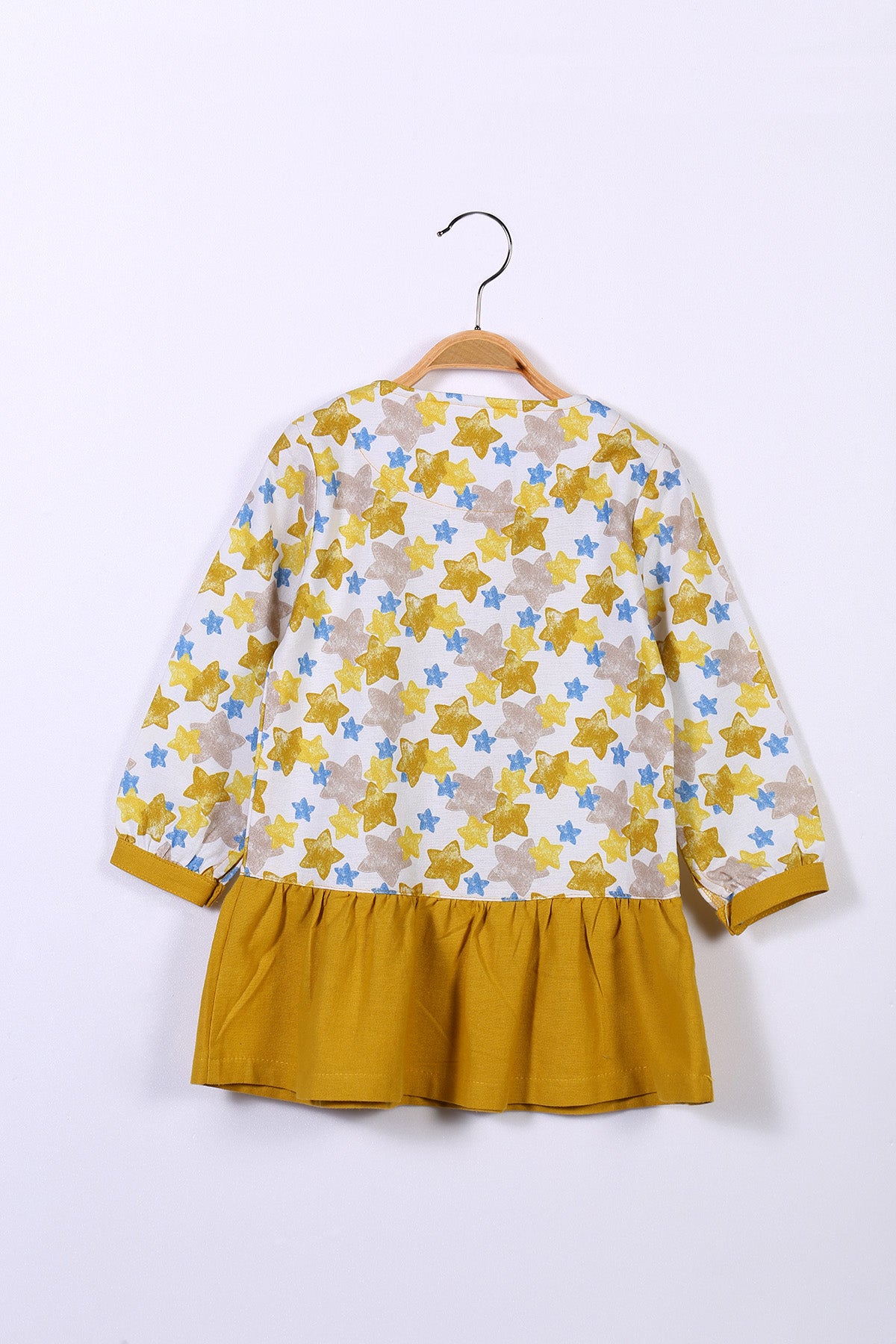 Kız Çocuk Fiyonklu Sarı Elbise (2-7yaş)-3
