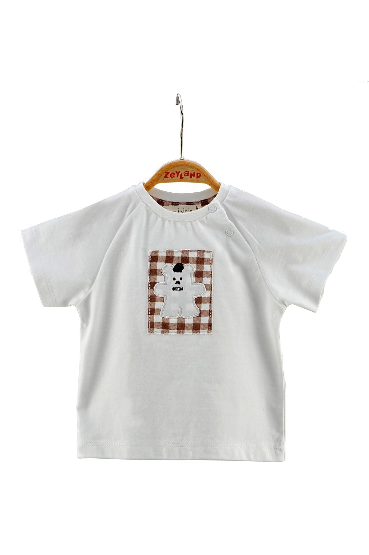 Erkek Bebek Ayıcık Baskılı %100 Pamuk T-Shirt (3-18ay)-0