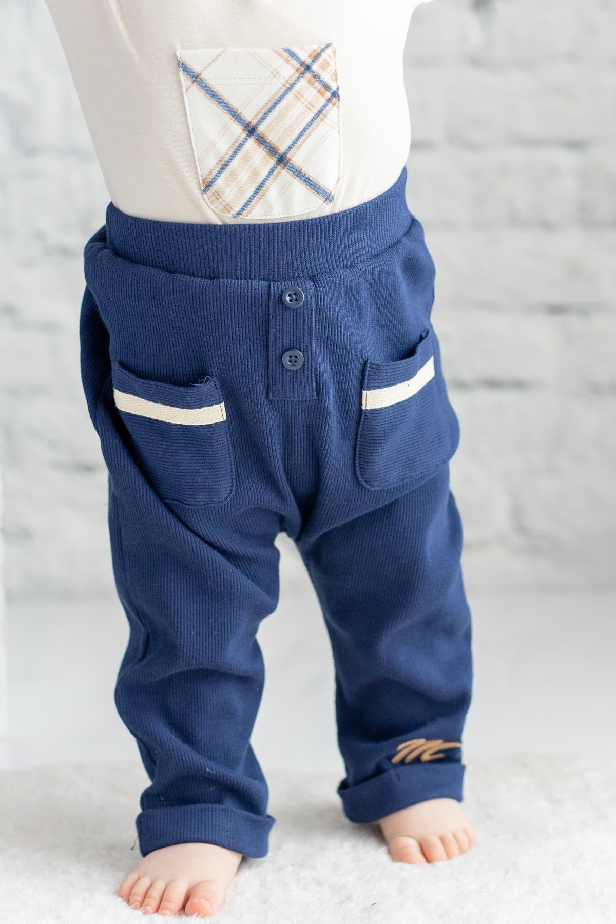 Erkek Bebek Cepli Kaşkorse Pantolon-0