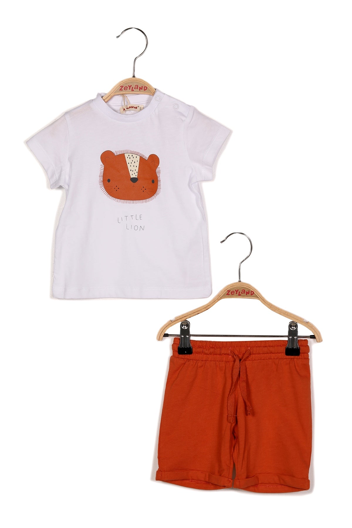Erkek Bebek Little Lion Baskılı T-shirt ve Şort Takım-2