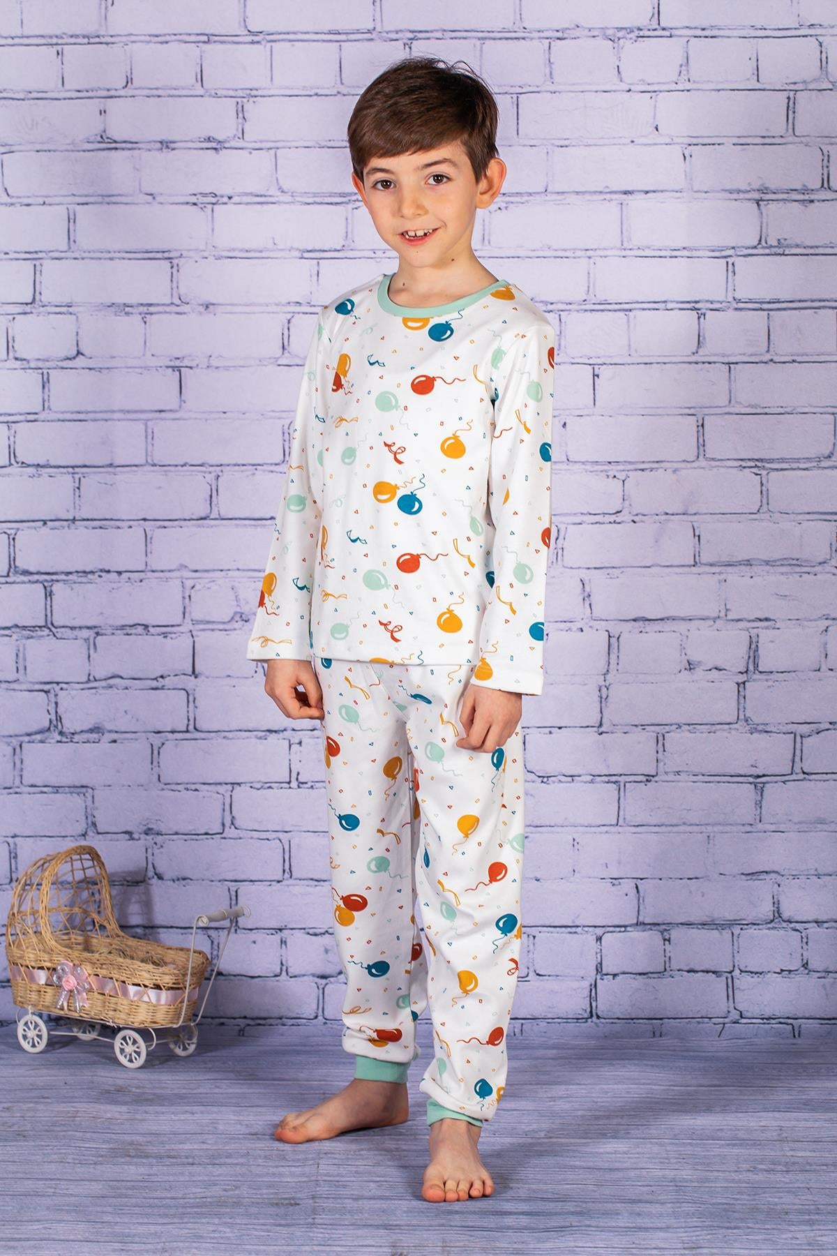Erkek Çocuk Balon Desenli Pijama Takımı-0