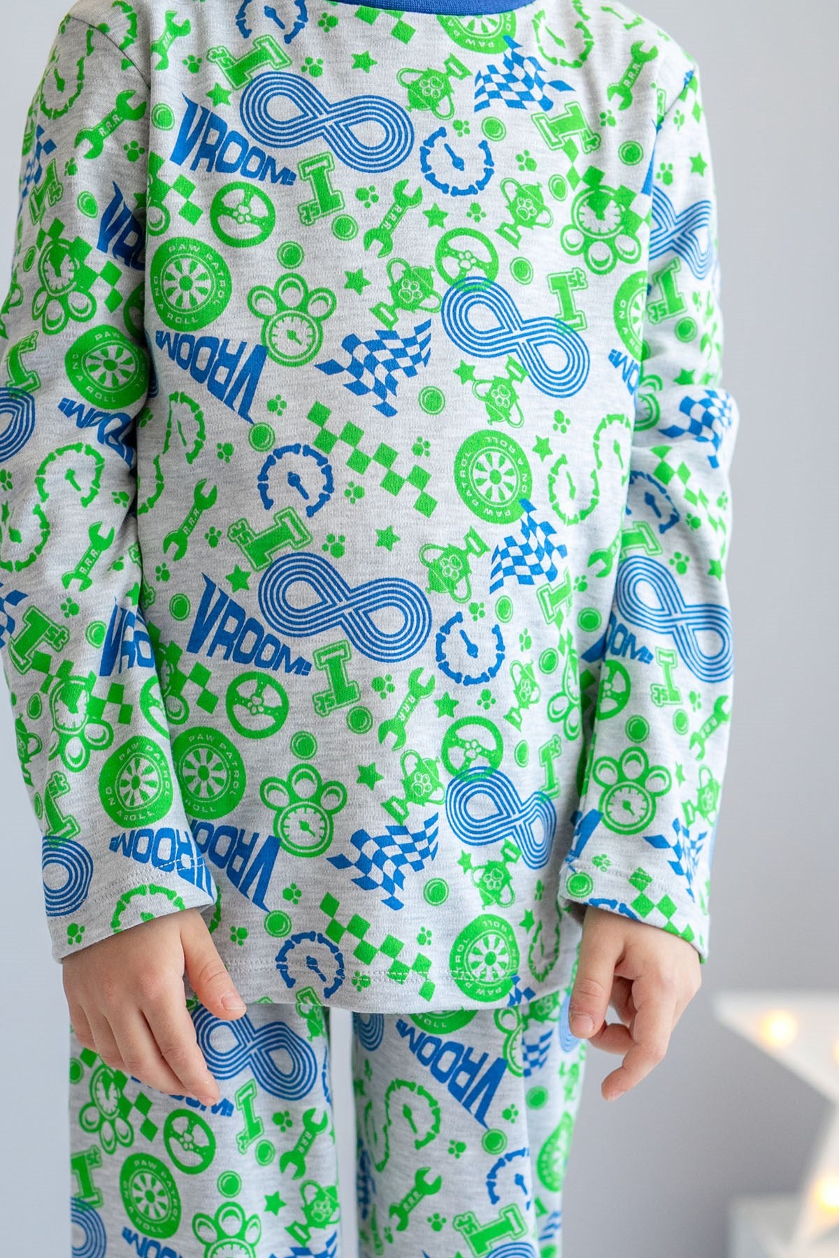 Erkek Çocuk Baskılı Pamuklu Pijama Takımı(5 Yaş-12 Yaş)-1