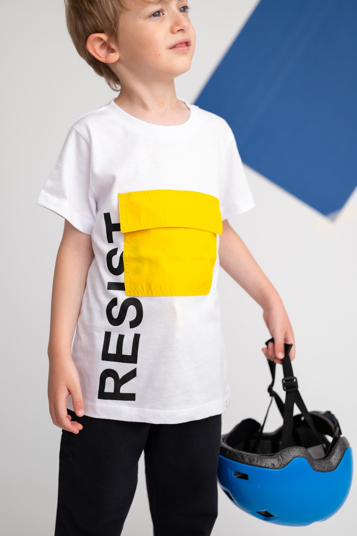 Erkek Çocuk Resist Baskılı Cepli T-Shirt-0