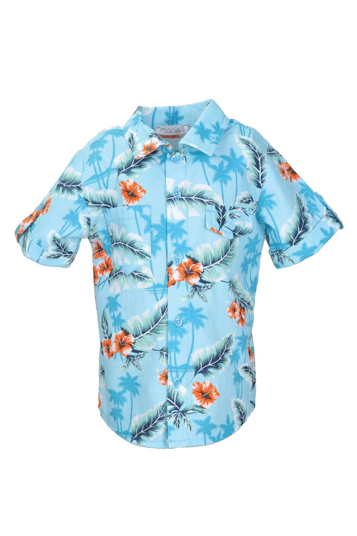 Erkek Bebek Oranj Hawaii Gömlek (9ay-4yaş)-1