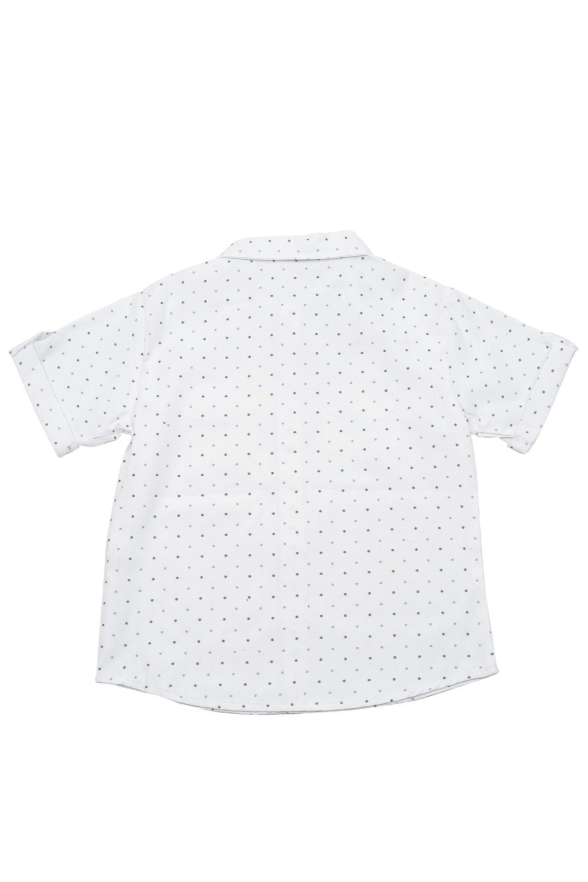 Erkek Çocuk Beyaz Desenli Cepli Marin Gömlek (5-14yaş)-1