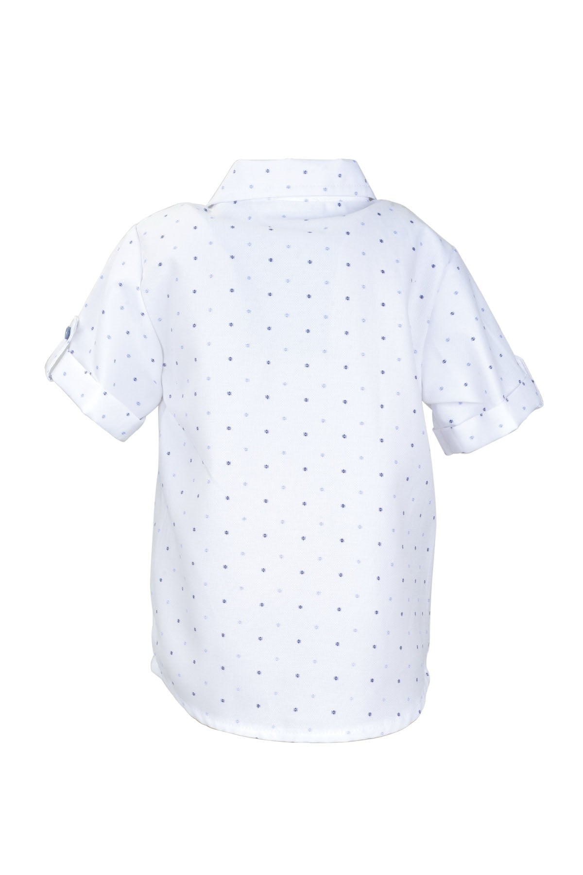 Erkek Bebek Beyaz Desenli Cepli Marin Gömlek (9ay-4yaş)-3