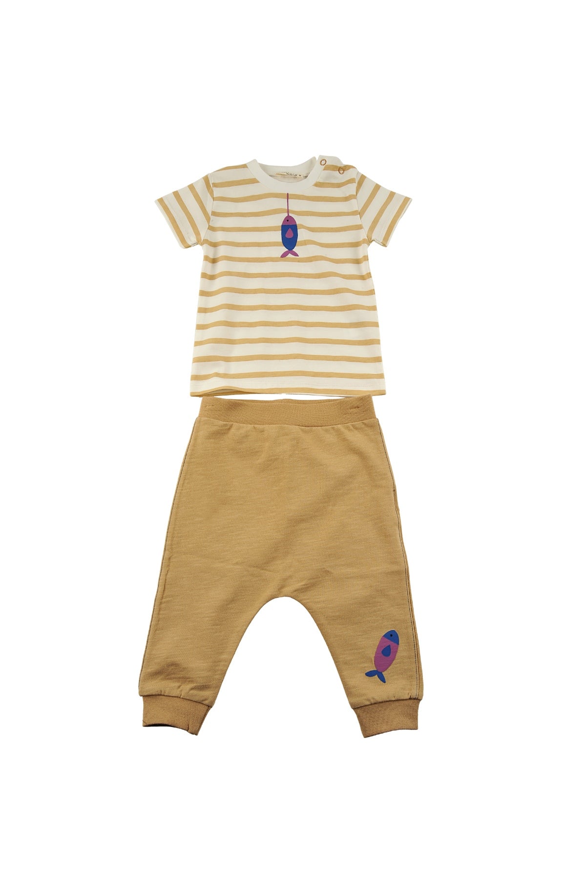 Erkek Bebek Balıklı Çizgili T-Shirt ve Eşofman Altı Takım (6ay-4yaş)-3