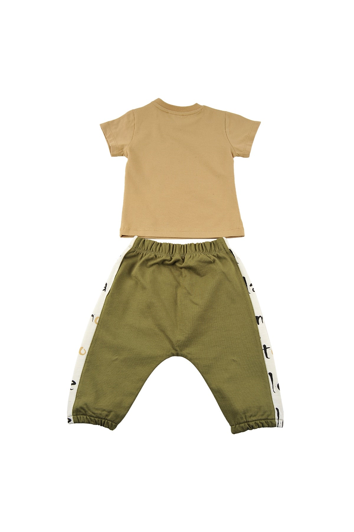 Erkek Bebek Yazı Baskılı Cepli T-Shirt ve Lastikli Alt Takım (6ay-4yaş)-3