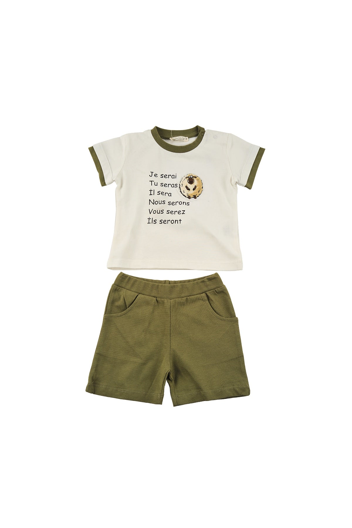 Erkek Bebek Je Serai Koyun Nakışlı T-Shirt ve Cepli Şort Takım (6ay-4yaş)-2