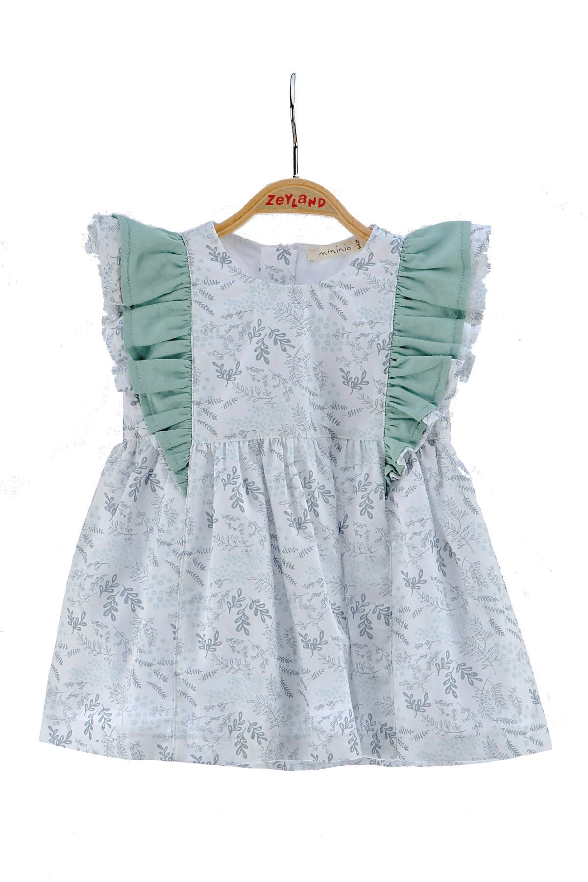 Kız Bebek Çiçek Desenli Fırfırlı Elbise (6ay-4yaş)-0