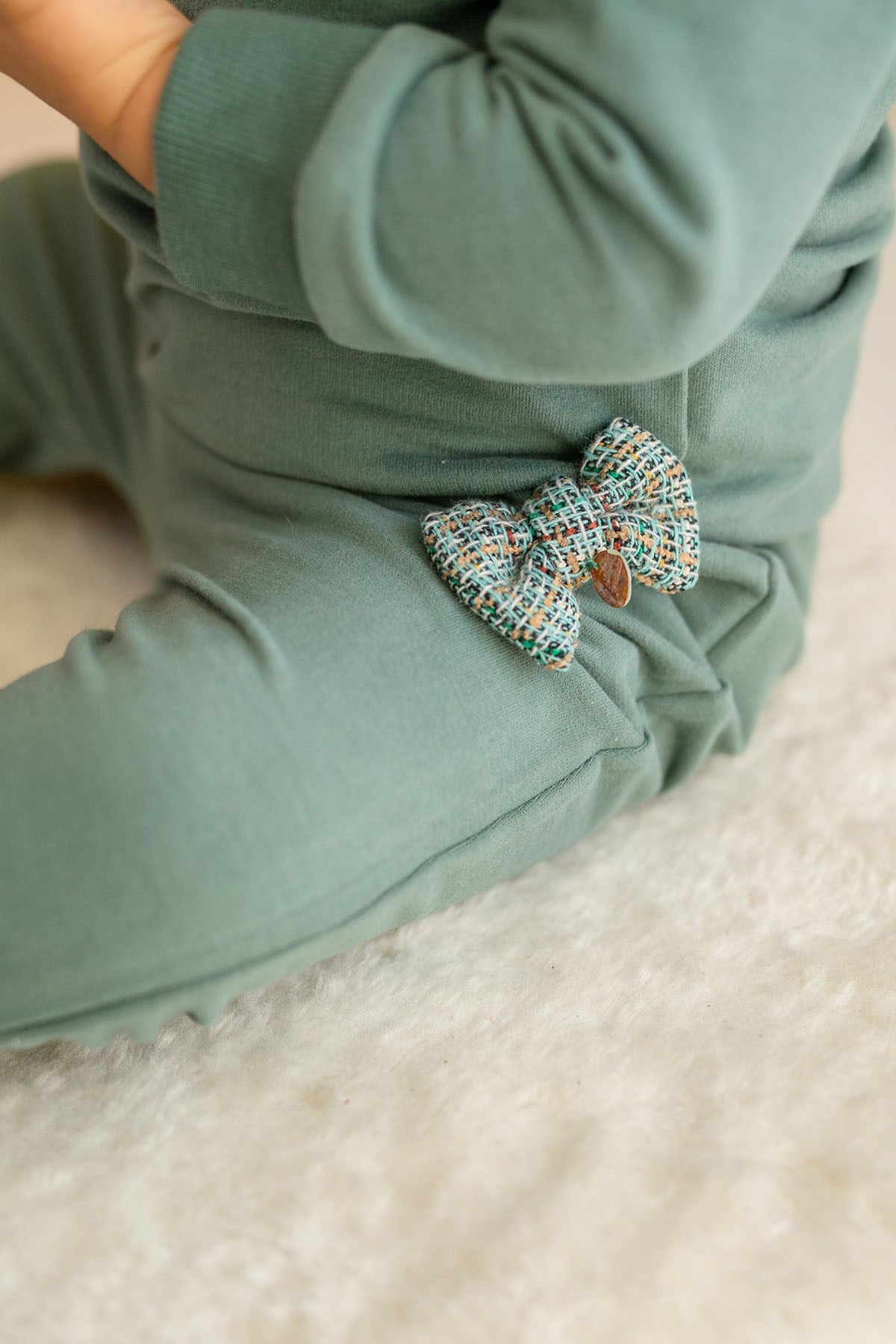 Kız Bebek Fiyonk Detaylı Yeşil Pantolon (6-24ay)-1