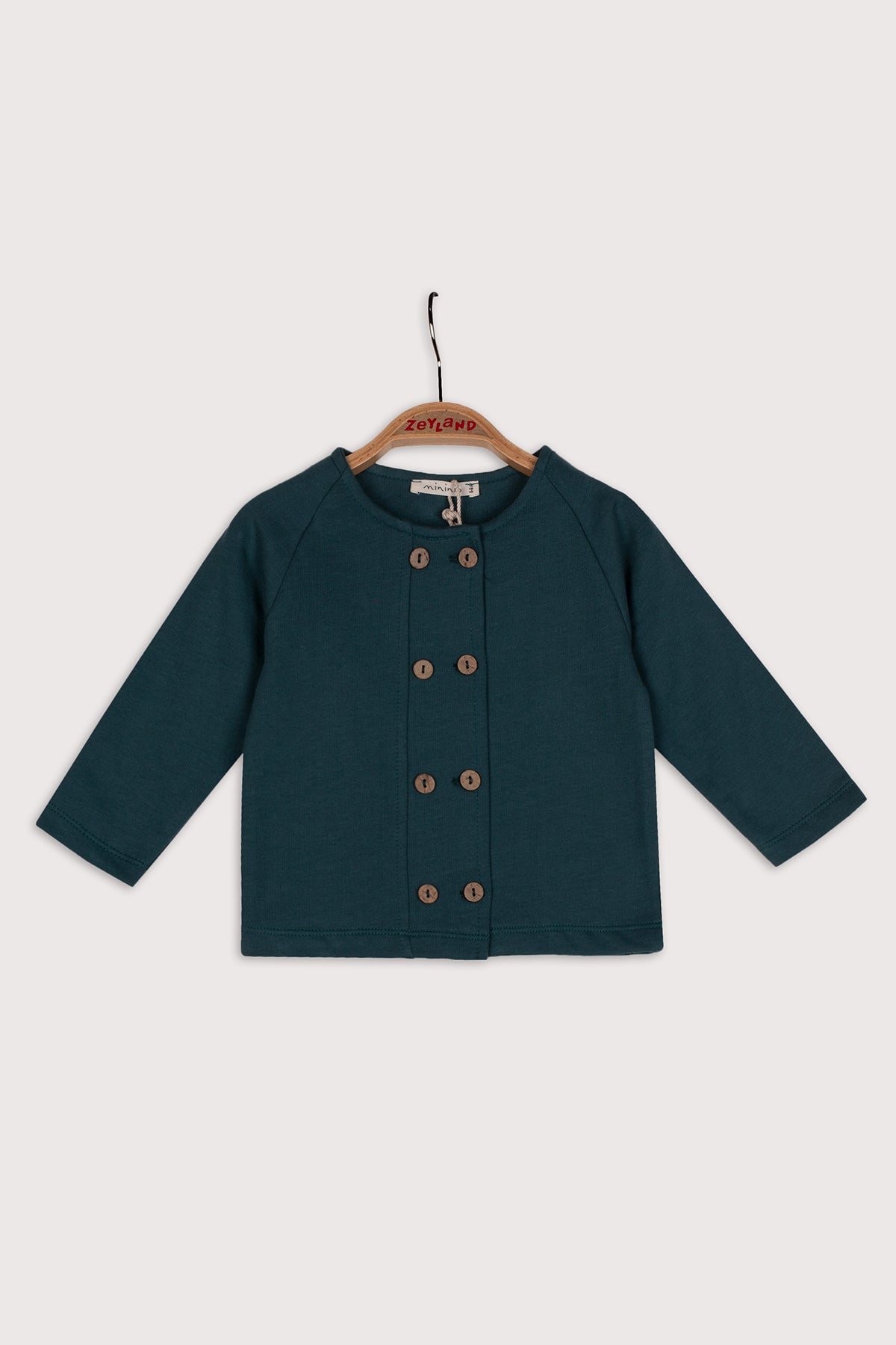 Kız Bebek Yeşil Düğmeli Örme Ceket (6ay-4yaş)-0