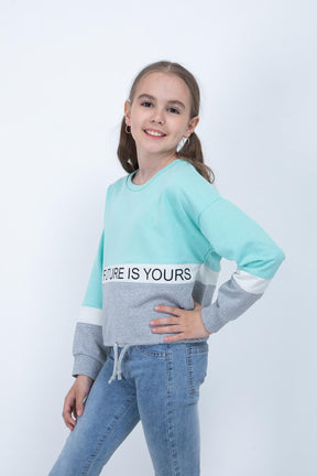 Kız Çocuk Baskılı Sweatshirt-0