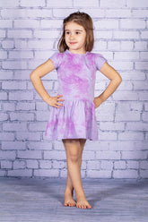 Kız Çocuk Batik Desenli Örme Elbise-0