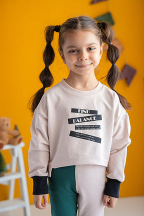 Kız Çocuk Crop Sweatshirt (6-12yaş)-0
