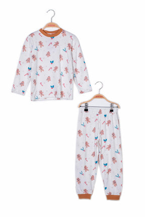 Kız Çocuk Kurabiye Desenli Pijama Takımı-2
