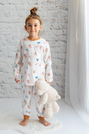 Kız Çocuk Kurabiye Desenli Pijama Takımı-0