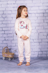 Kız Çocuk Unicorn Baskılı Pijama Takımı-0