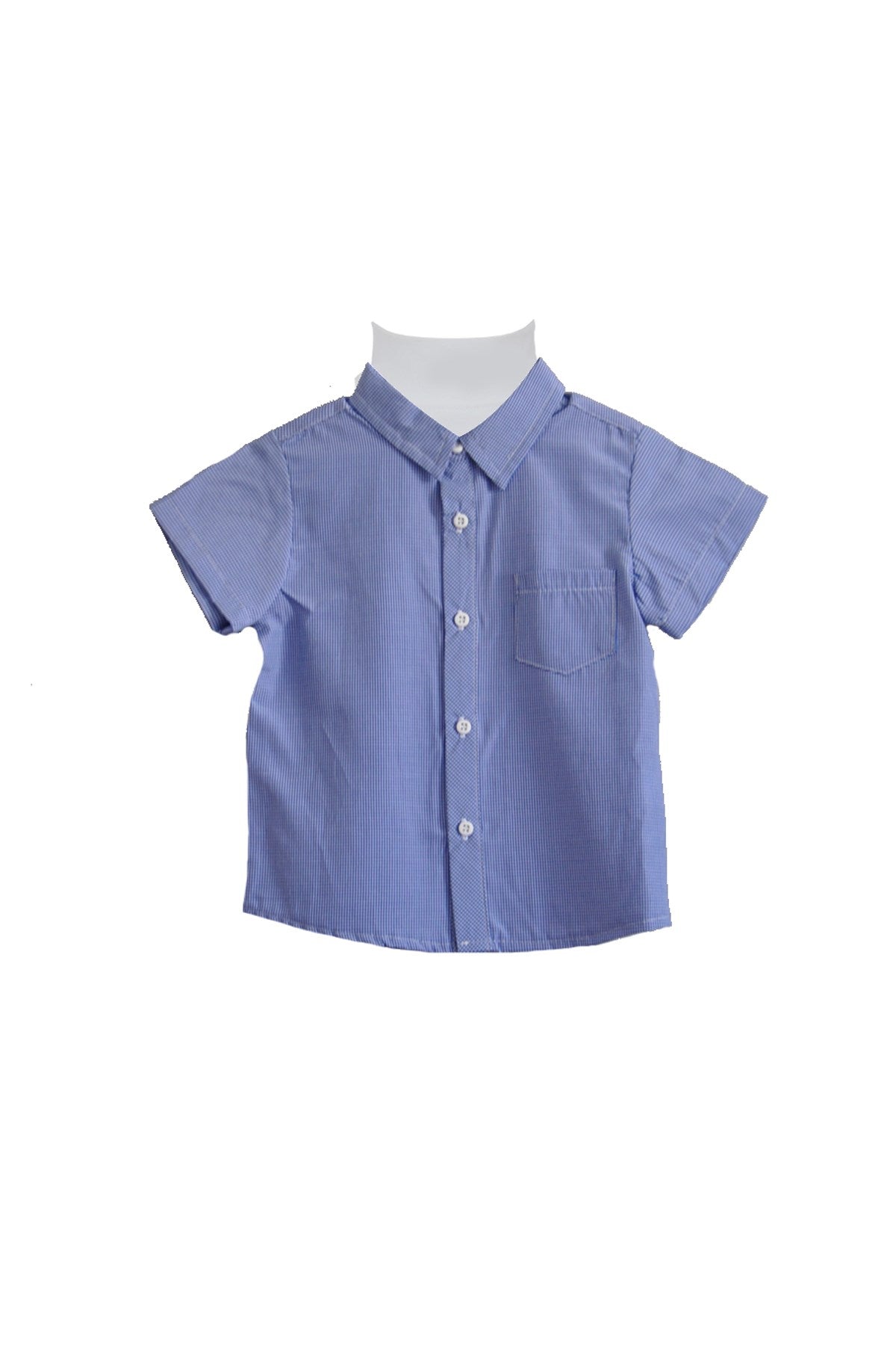 Erkek Bebek Mavi Kısa Kollu Gömlek (12-24ay)-0