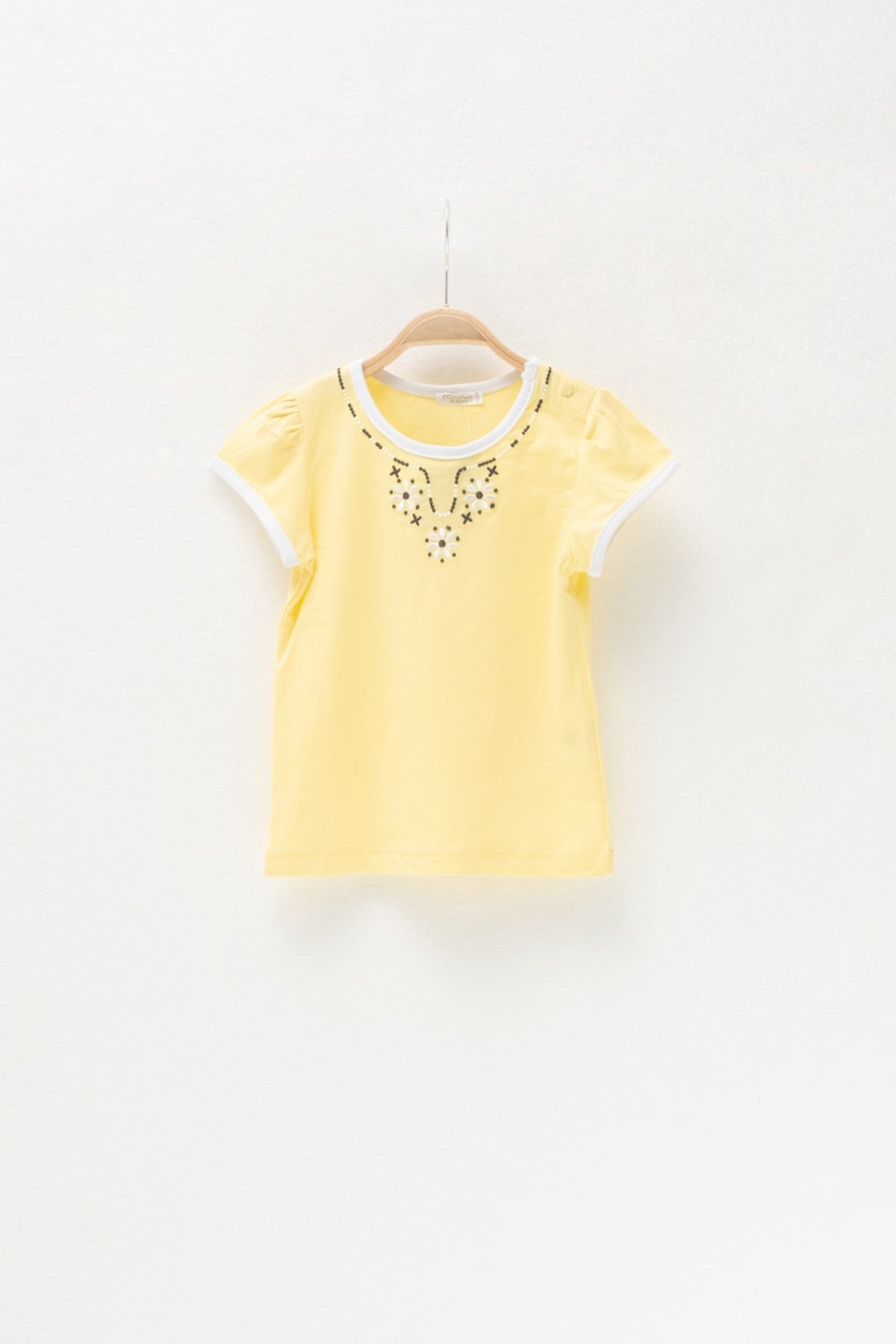 Kız Bebek Sarı Çiçek Nakışlı T-Shirt (6ay-4yaş)-0