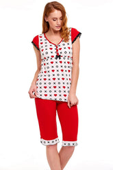 Marilyn 30704 Red Heart Kapri Lohusa Pijama Takımı - Lohusa Sepeti