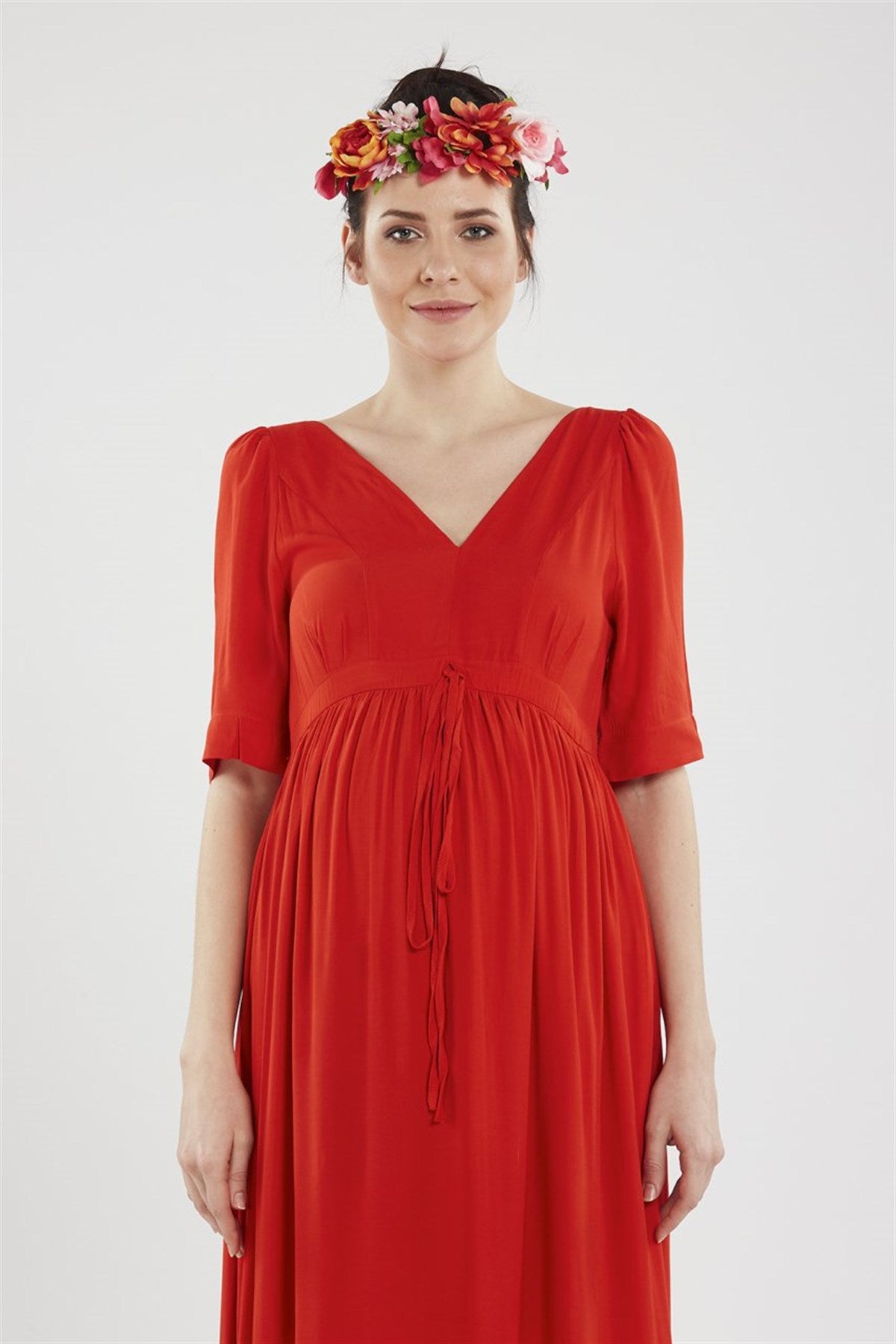 Hamile Miranda Elbise - Kırmızı M1963 - Lohusa Sepeti