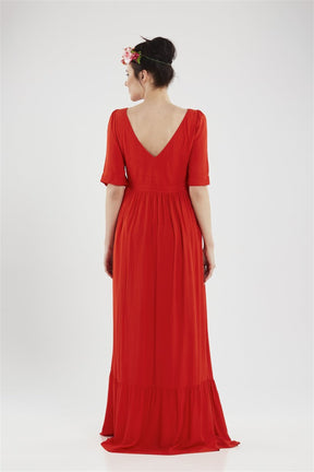 Hamile Miranda Elbise - Kırmızı M1963 - Lohusa Sepeti