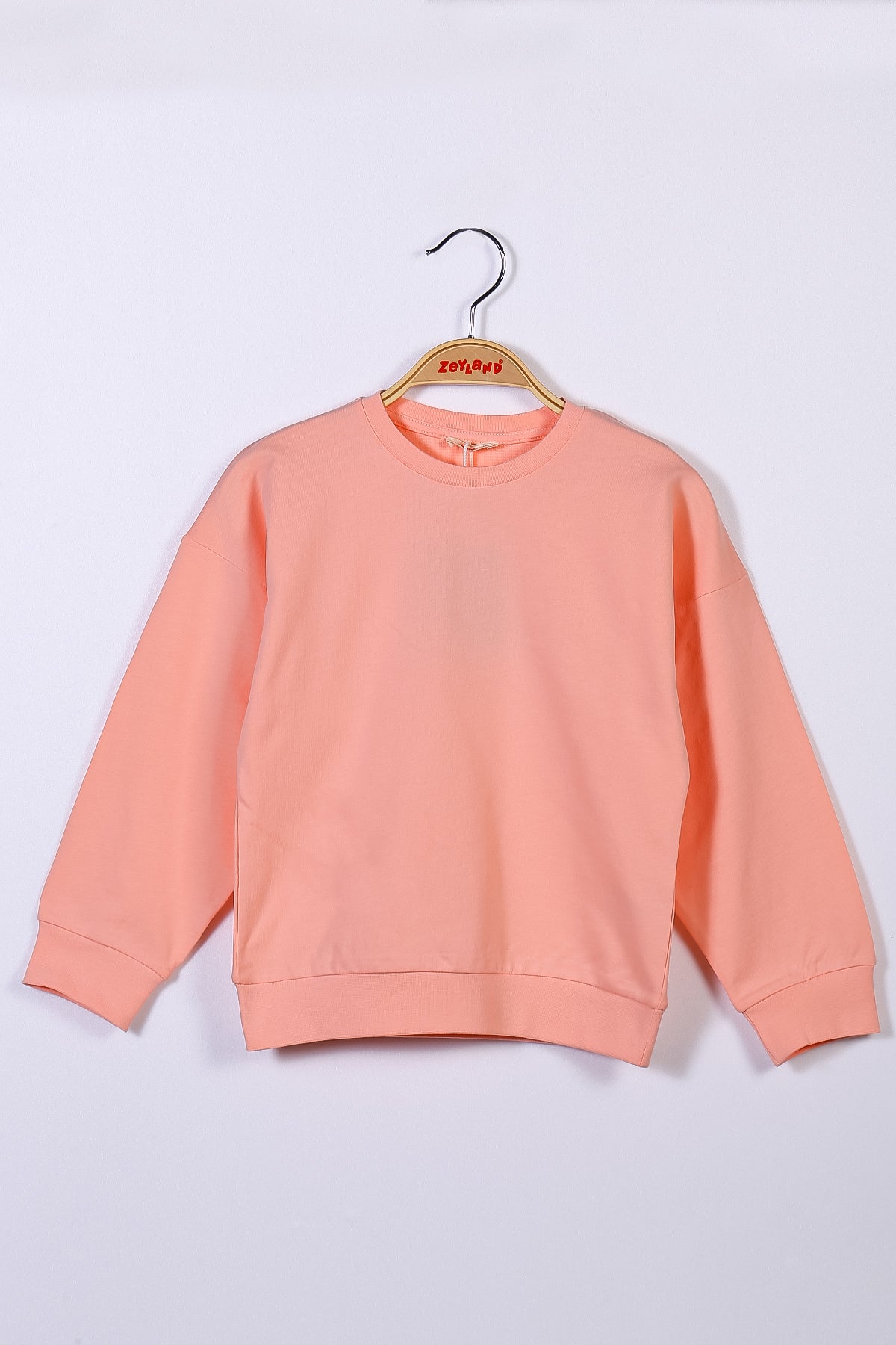 Kız Çocuk Pembe Basic Sweatshirt (4-12yaş)-0