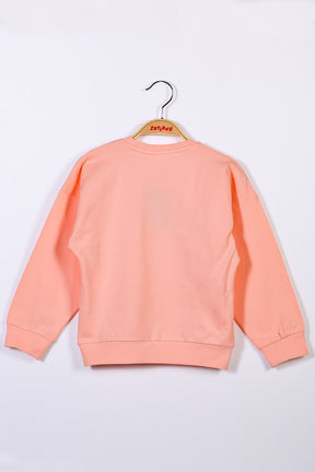 Kız Çocuk Pembe Basic Sweatshirt (4-12yaş)-1