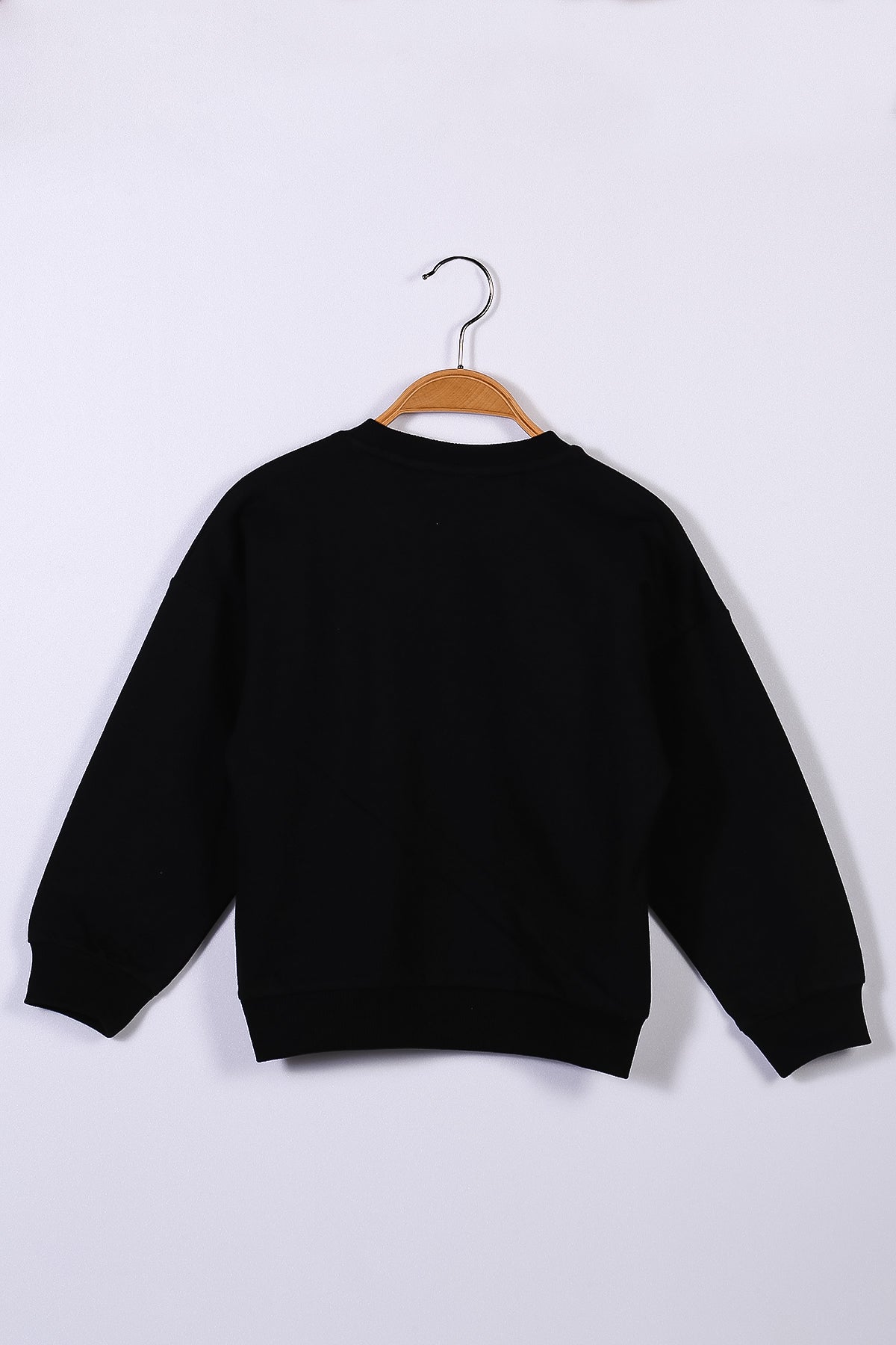 Unisex Çocuk Siyah Basic Sweatshirt (4-12yaş)-1