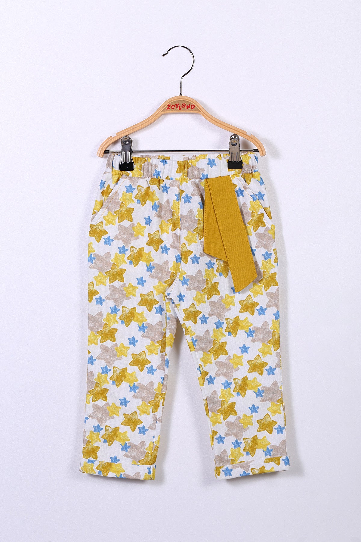 Kız Çocuk Sarı Desenli Pantolon (2-7yaş)-1