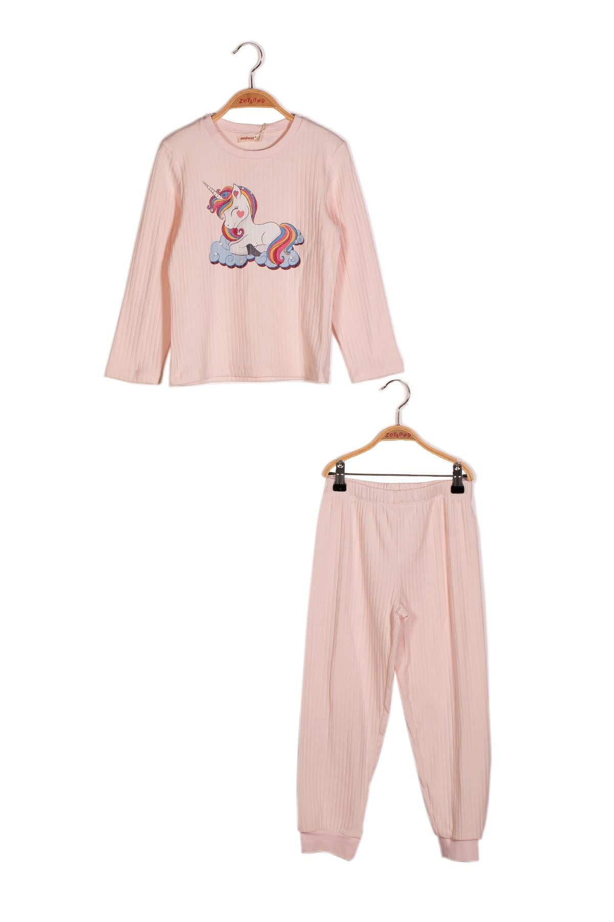 Kız Çocuk Unicorn Baskılı Pijama Takımı-3