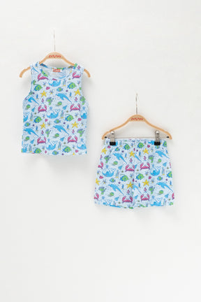 Kız Bebek Denizaltı Şortlu Pijama Takımı-0