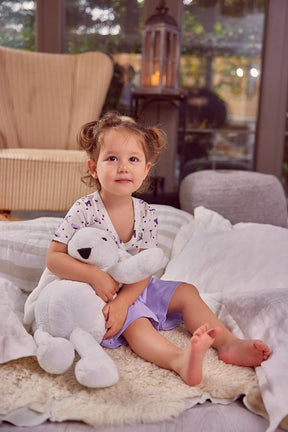 Kız Çocuk Çiçek Desenli Pijama Takımı-1
