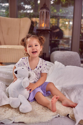 Kız Çocuk Çiçek Desenli Pijama Takımı-0