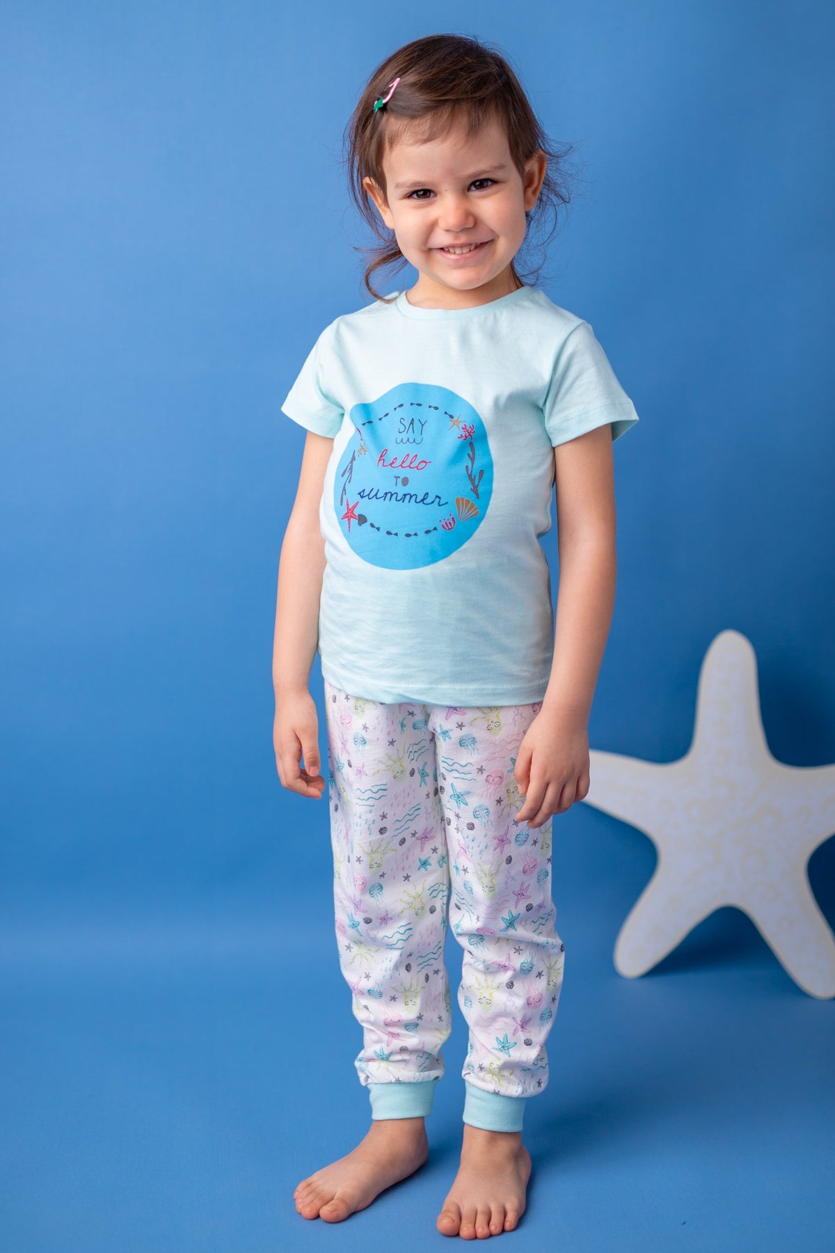 Kız Bebek Mavi Summer Pijama Takımı (1-4yaş)-0