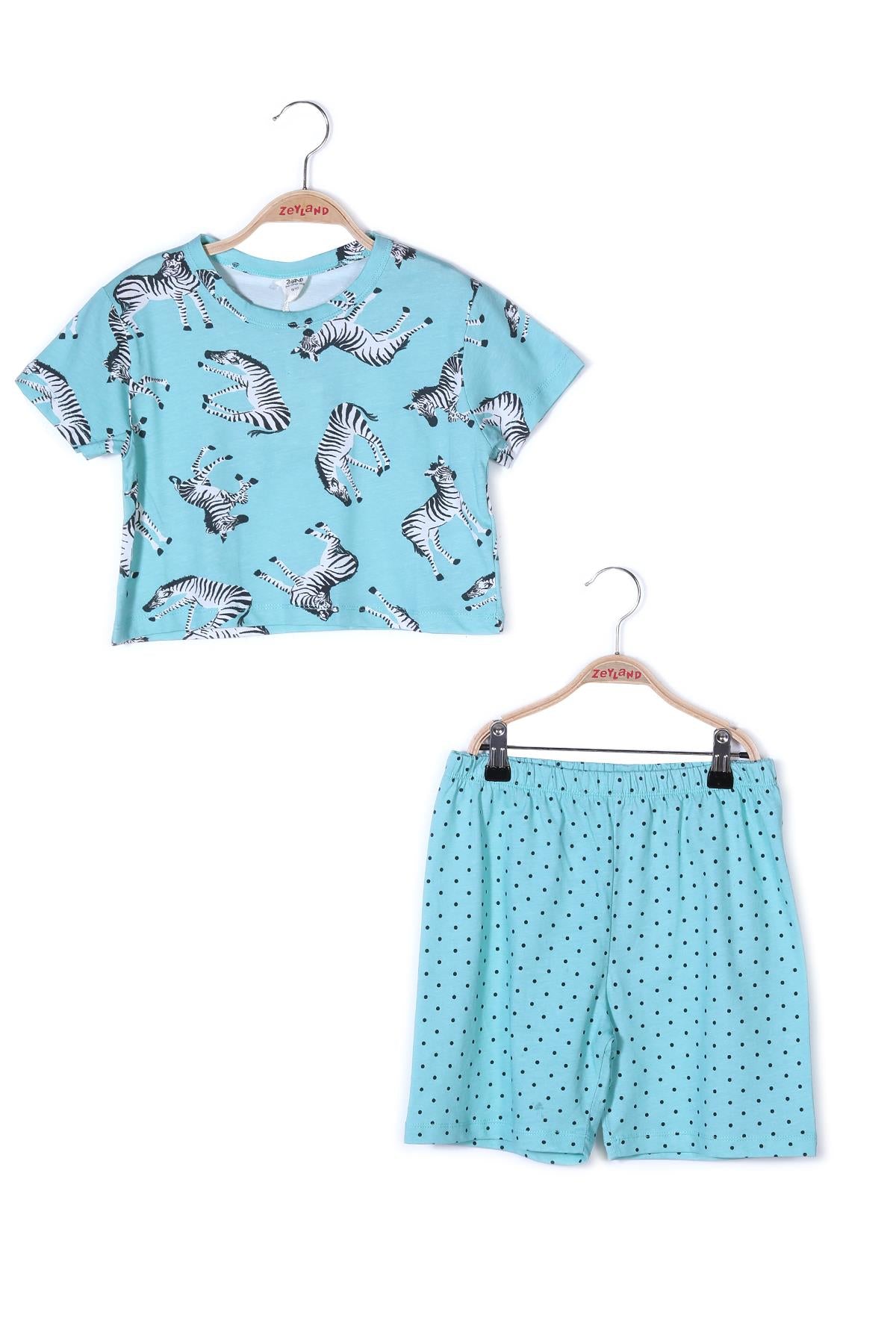 Kız Çocuk Crop Üst ve Şort Pijama Takımı-0