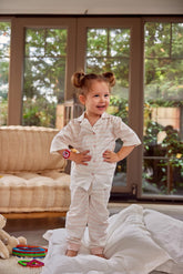 Kız Çocuk Düğmeli Kısa Kollu Pijama Takımı-0