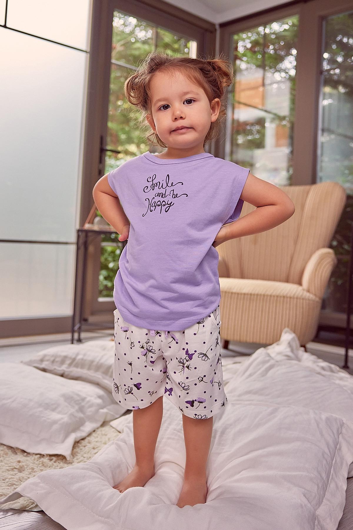 Kız Çocuk Kısa Kollu Pijama Takımı-1