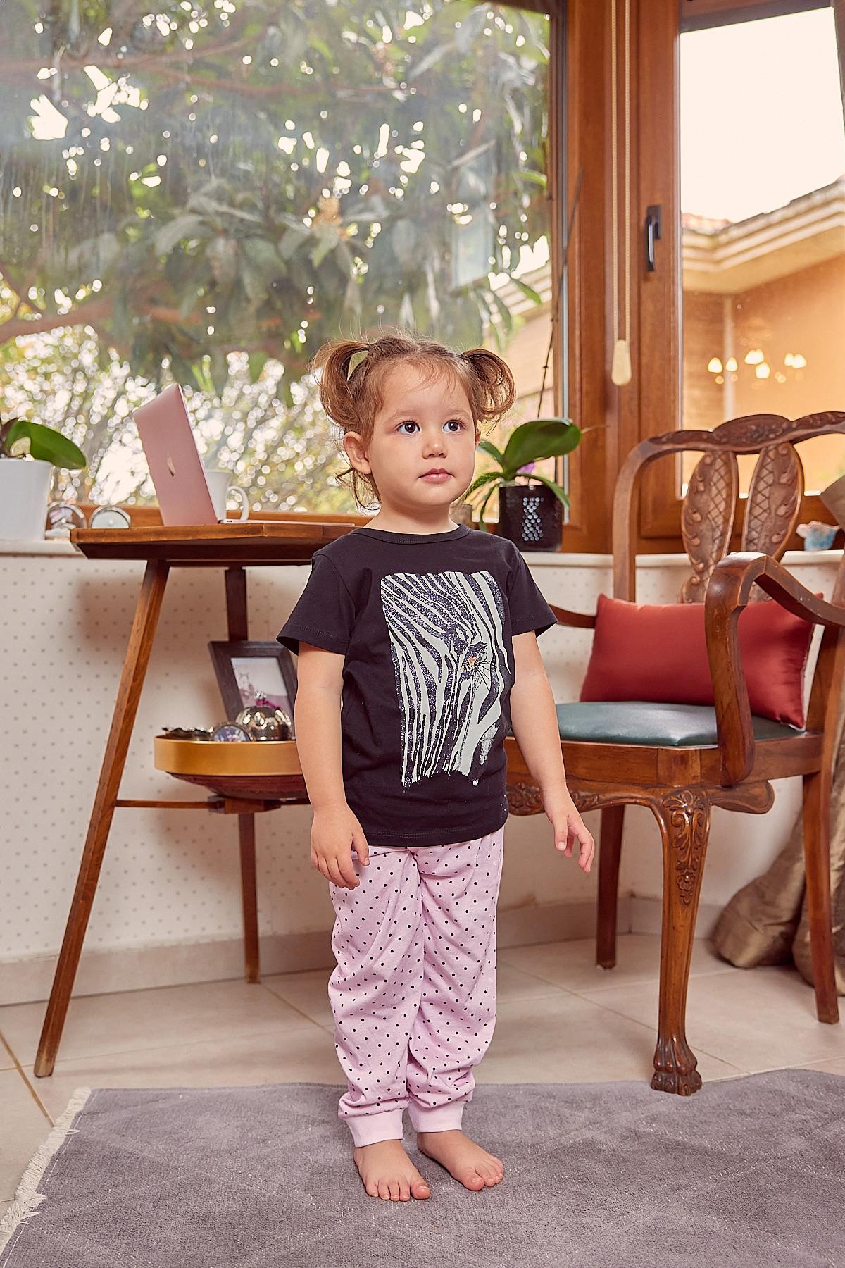 Kız Çocuk Kısa Kollu Pijama Takımı-2