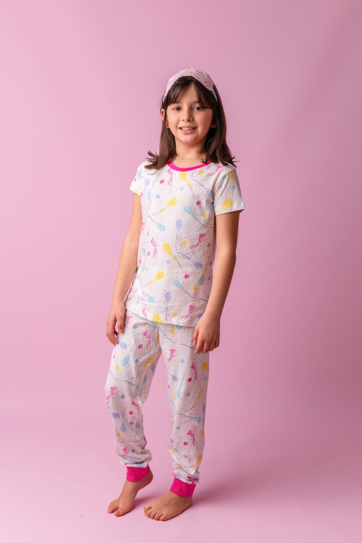 Kız Çocuk Ekru Uçurtma Pijama Takımı (5-12yaş)-0