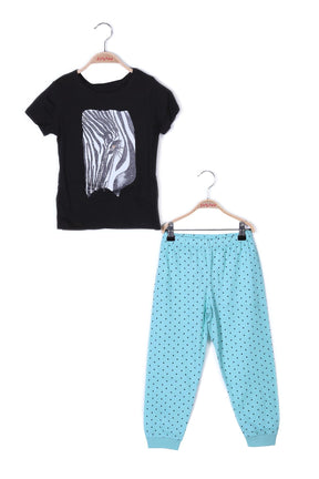 Kız Çocuk Kısa Kollu Pijama Takımı-0