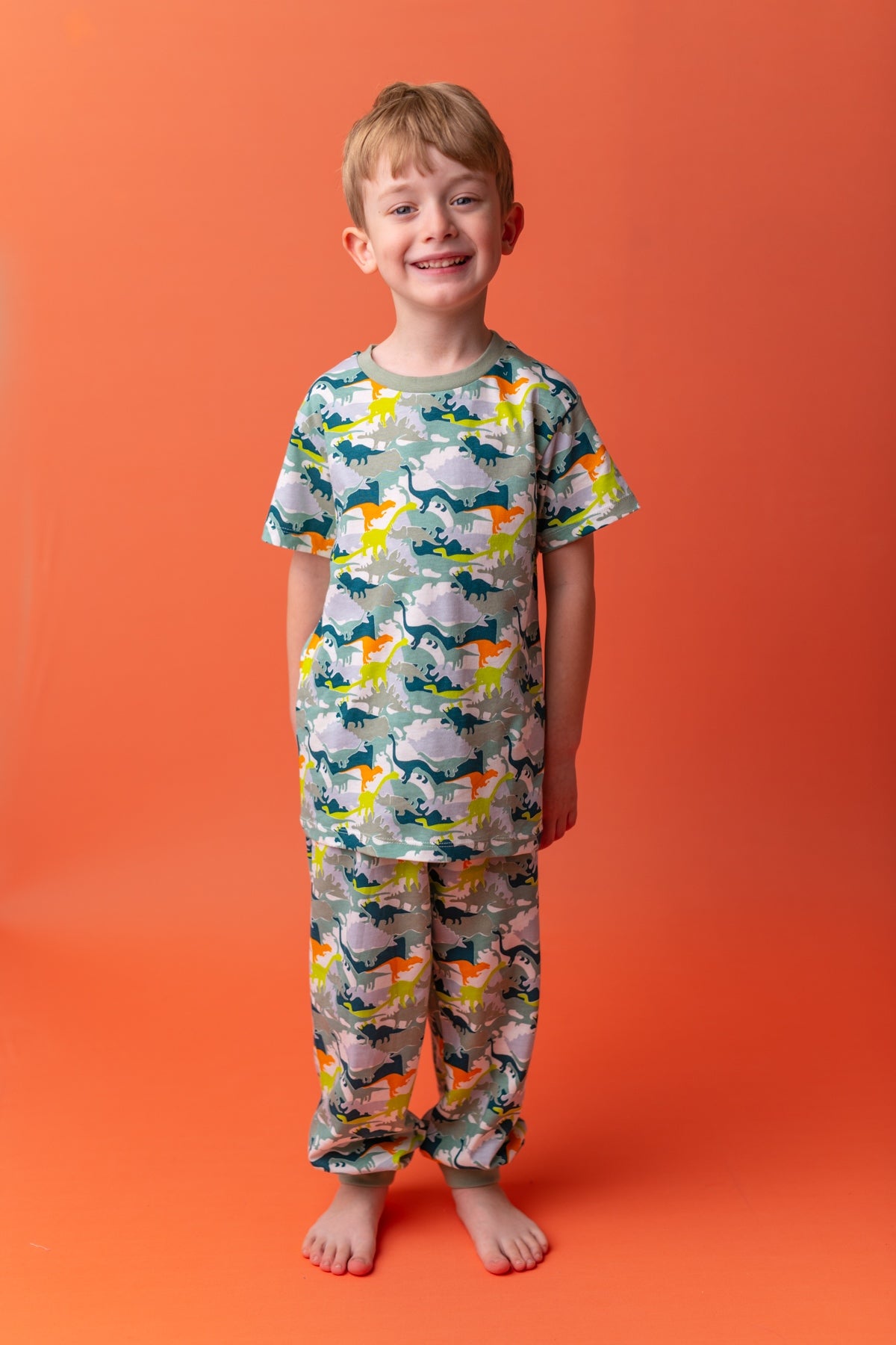Erkek Çocuk Yeşil Dinos Pijama Takımı (5-12yaş)-0