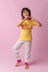 Kız Çocuk Sarı Be Free Pijama Takımı (5-12yaş)-0